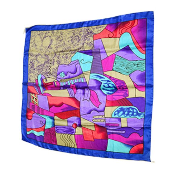 Vintage Accessories - Vintage Picasso Abstract Artists 100% Silk Scarf